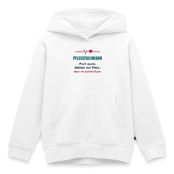 Pflegefachmann – Puls ruhig, Nerven aus Stahl - Kinder Premium Organic Hoodie - Weiß - Vorne - AI Model Kid Female (0cm)