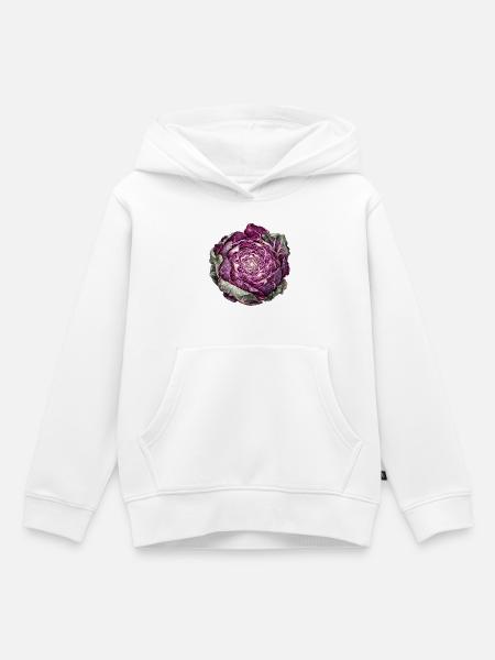 Rotkohl Rosette - Kinder Premium Organic Hoodie - Weiß