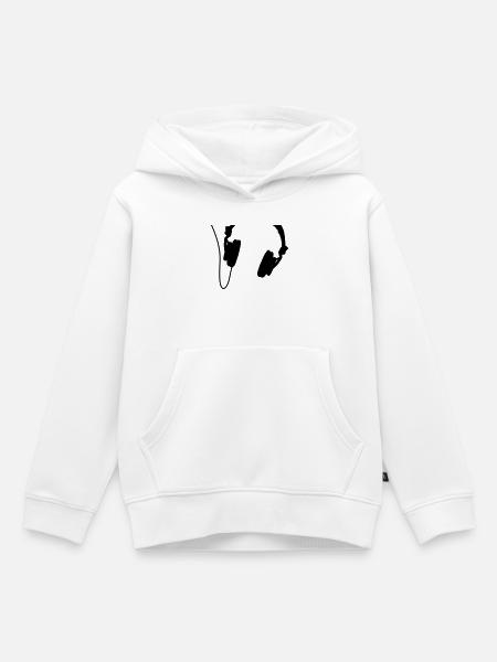 Headphones - Kinder Premium Organic Hoodie - Weiß