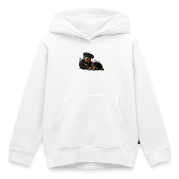 Welpen - Kinder Premium Organic Hoodie - Weiß - Vorne - AI Model Kid Female (0cm)