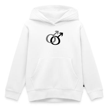 Homme & Homme - Sweat Premium à capuche enfant bio - blanc - Devant - AI Model Kid Female (0cm)