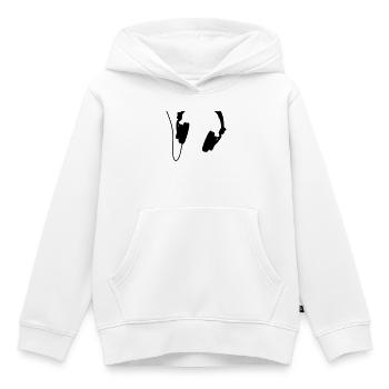 headphones_vector - Sweat Premium à capuche enfant bio - blanc - Devant - AI Model Kid Female (0cm)