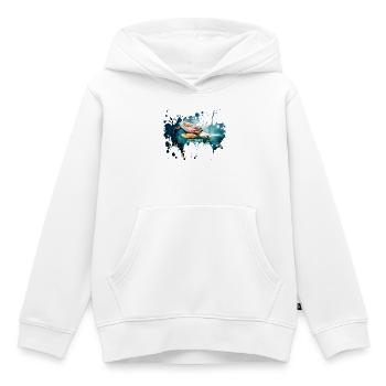 Éclaboussure de tortue - Sweat Premium à capuche enfant bio - blanc - Devant - AI Model Kid Female (0cm)