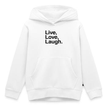 rire vivant d'amour - Sweat Premium à capuche enfant bio - blanc - Devant - AI Model Kid Female (0cm)