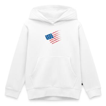 USA United States Amerika Flagge - Kinder Premium Organic Hoodie - Weiß - Vorne - AI Model Kid Female (0cm)