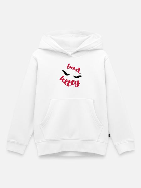 Bad Kitty - Kinder Premium Organic Hoodie - Weiß