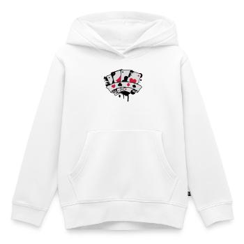 Spielkarten und Banner - Kinder Premium Organic Hoodie - Weiß - Vorne - AI Model Kid Female (0cm)
