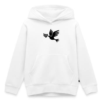 paix - Sweat Premium à capuche enfant bio - blanc - Devant - AI Model Kid Female (0cm)