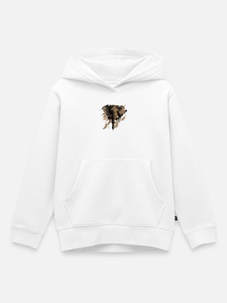 Elefant - Kinder Premium Organic Hoodie - Weiß