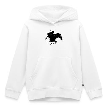cavalière - Sweat Premium à capuche enfant bio - blanc - Devant - AI Model Kid Female (0cm)