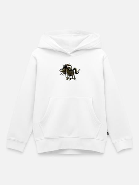 Fabel Pferd - Kinder Premium Organic Hoodie - Weiß