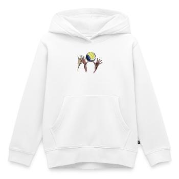 volleyball - Sweat Premium à capuche enfant bio - blanc - Devant - AI Model Kid Female (0cm)
