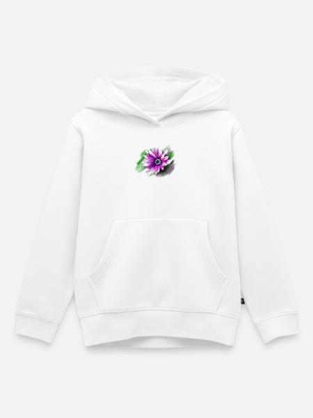 Blume - Kinder Premium Organic Hoodie - Weiß