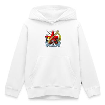 Russie - Sweat Premium à capuche enfant bio - blanc - Devant - AI Model Kid Female (0cm)