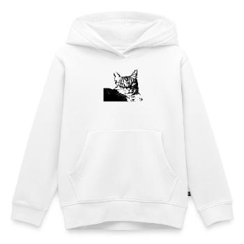 Chat Chat Chat Chat Chemise Cadeau - Sweat Premium à capuche enfant bio - blanc - Devant - AI Model Kid Female (0cm)