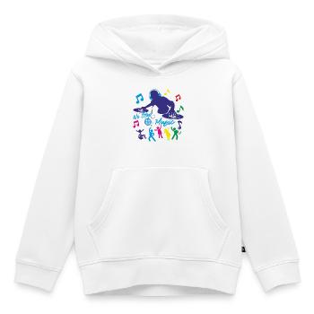 Deejay - Pas d’arrêt de musique - Sweat Premium à capuche enfant bio - blanc - Devant - AI Model Kid Female (0cm)
