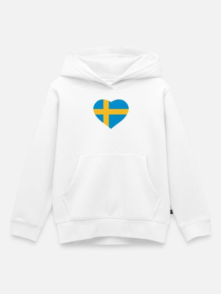 Schweden-Herz - Kinder Premium Organic Hoodie - Weiß
