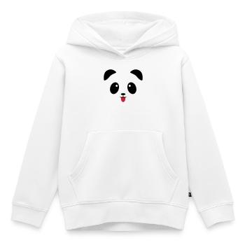 Langue de visage de panda - Sweat Premium à capuche enfant bio - blanc - Devant - AI Model Kid Female (0cm)