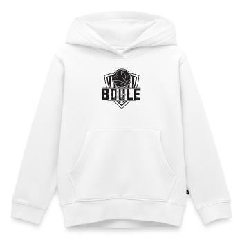 Boule boule boules pour bouler pétanque - Sweat Premium à capuche enfant bio - blanc - Devant - AI Model Kid Female (0cm)
