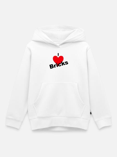 Herzliebe zu Bricks - Kinder Premium Organic Hoodie - Weiß