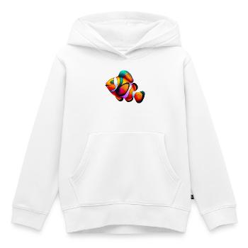 Poisson-clown - Sweat Premium à capuche enfant bio - blanc - Devant - AI Model Kid Female (0cm)