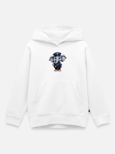 Elefanten Polizistin - Kinder Premium Organic Hoodie - Weiß