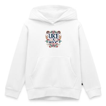 Uke-aholic - Kids Premium Organic Hoodie - white - Front - AI Model Kid Female (0cm)
