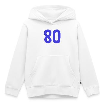 80. 80 YEARS. 80th ANNIVERSARY. 80TH BIRTHDAY. - Kids Premium Organic Hoodie - white - Front - AI Model Kid Female (0cm)
