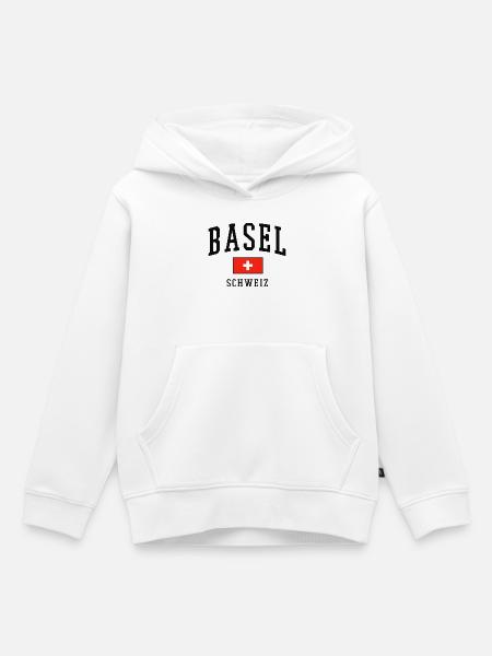 Basel Schweiz Flagge - Kinder Premium Organic Hoodie - Weiß