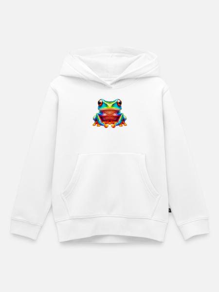 Frosch - Kinder Premium Organic Hoodie - Weiß