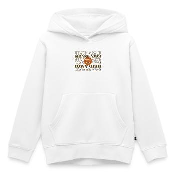 Heid Amoi Moang Amoi Goa Nia - Jamais ce matin - Sweat Premium à capuche enfant bio - blanc - Devant - AI Model Kid Female (0cm)