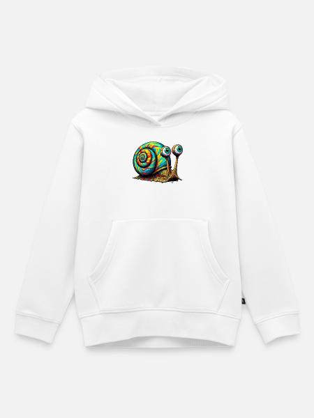 Schnecke - Kinder Premium Organic Hoodie - Weiß