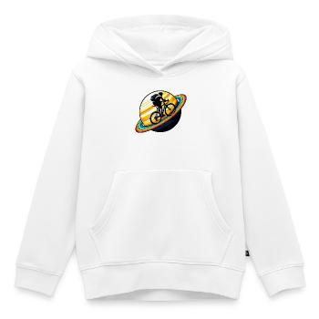 Radfahrer auf dem Saturn - Kinder Premium Organic Hoodie - Weiß - Vorne - AI Model Kid Female (0cm)