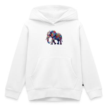 Éléphant - Sweat Premium à capuche enfant bio - blanc - Devant - AI Model Kid Female (0cm)