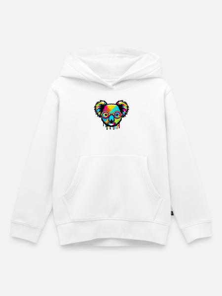 Koala mit Brille - Kinder Premium Organic Hoodie - Weiß