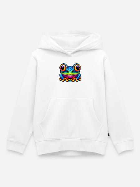 Frosch - Kinder Premium Organic Hoodie - Weiß