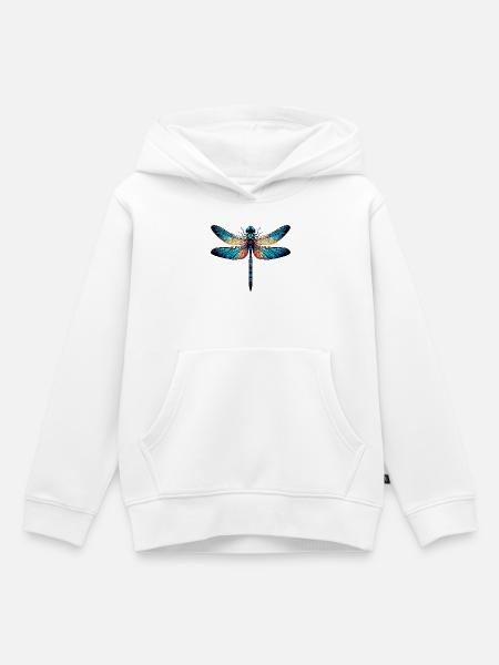 Libelle - Kinder Premium Organic Hoodie - Weiß