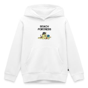 Forteresse de la plage - Sweat Premium à capuche enfant bio - blanc - Devant - AI Model Kid Female (0cm)