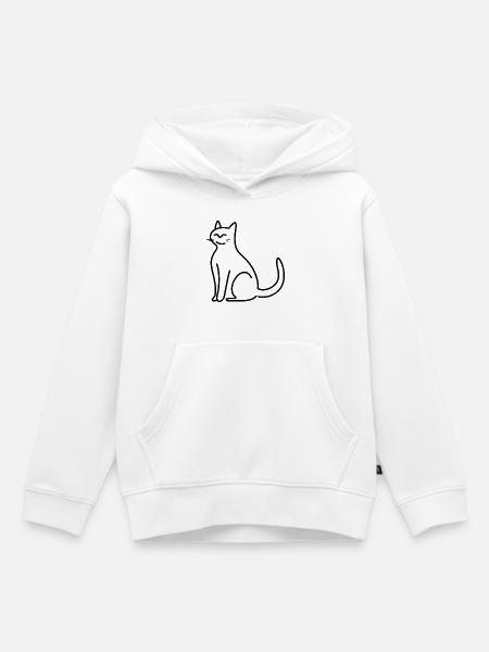Katze - Kinder Premium Organic Hoodie - Weiß