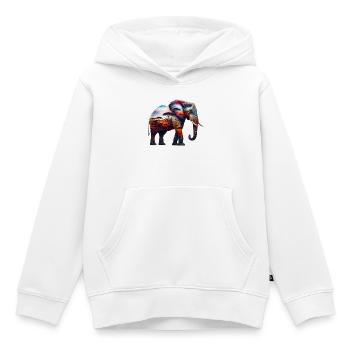 Éléphant - Sweat Premium à capuche enfant bio - blanc - Devant - AI Model Kid Female (0cm)