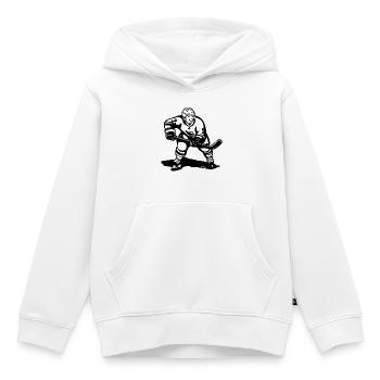 Eishockeyspieler Skizze - Kinder Premium Organic Hoodie - Weiß - Vorne - AI Model Kid Female (0cm)