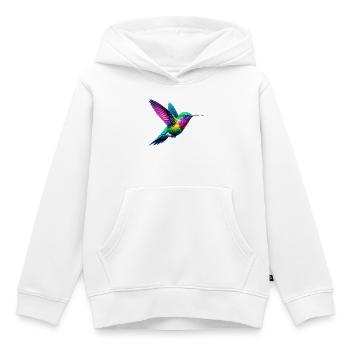 Hummingbird - Kids Premium Organic Hoodie - white - Front - AI Model Kid Female (0cm)