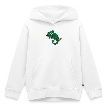 Lui das Chamäleon, dreifarbig - Kinder Premium Organic Hoodie - Weiß - Vorne - AI Model Kid Female (0cm)
