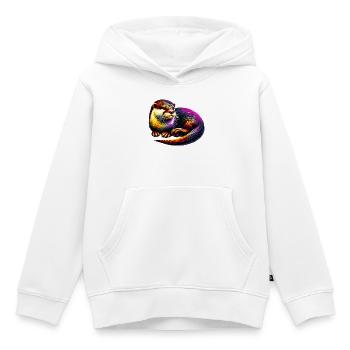 Loutre - Sweat Premium à capuche enfant bio - blanc - Devant - AI Model Kid Female (0cm)