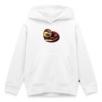 Loutre - Sweat Premium à capuche enfant bio - blanc - Devant - AI Model Kid Female (0cm)
