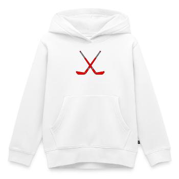Bâtons de hockey croisés - Sweat Premium à capuche enfant bio - blanc - Devant - AI Model Kid Female (0cm)