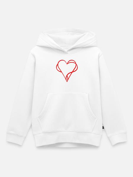 Rote Herzen verschlungen - Liebe - Kinder Premium Organic Hoodie - Weiß