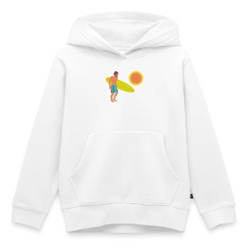 surfeur - Sweat Premium à capuche enfant bio - blanc - Devant - AI Model Kid Female (0cm)