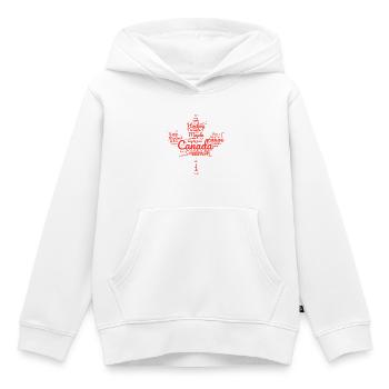 Le Canada dans un nuage de mots - Sweat Premium à capuche enfant bio - blanc - Devant - AI Model Kid Female (0cm)
