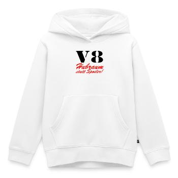 V8 Hubraum statt Spoiler ......................... - Kinder Premium Organic Hoodie - Weiß - Vorne - AI Model Kid Female (0cm)